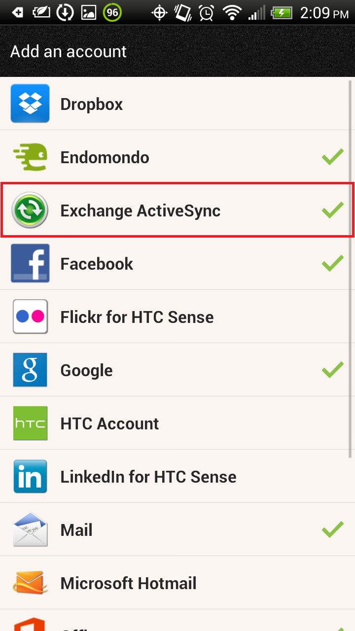 how to configure exchange mail on android