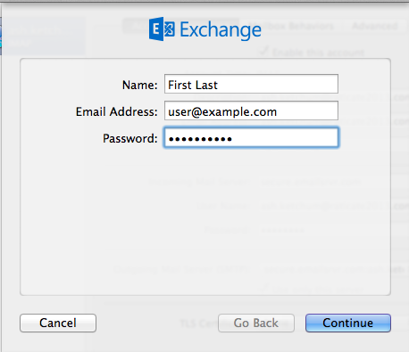 exchange server mac