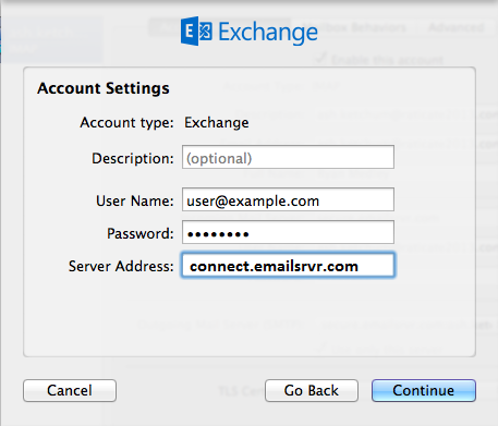 os x mail configure manually