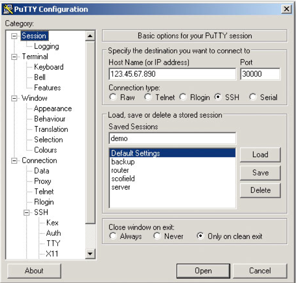 putty download mysql database