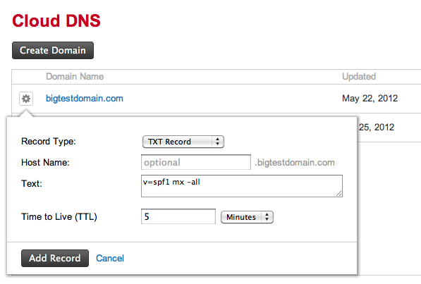 DNS SPF Record