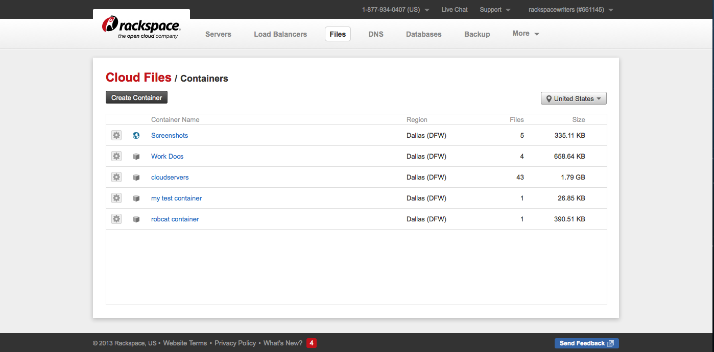 rackspace control panel