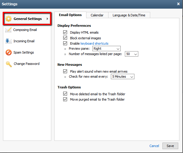 Rackspace Webmail overview