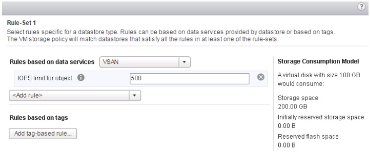 vSAN QoS Enforced by SPBM